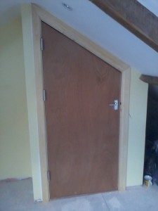 Angled door