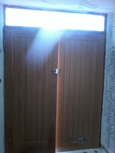 Oak door inside