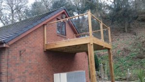 Oak and glass balcony 5