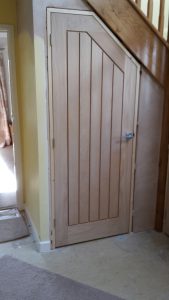 Angled internal oak door